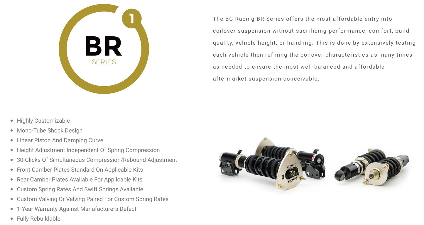 BC Racing BR Series Coilover Set - 370z (True Coilover Style)