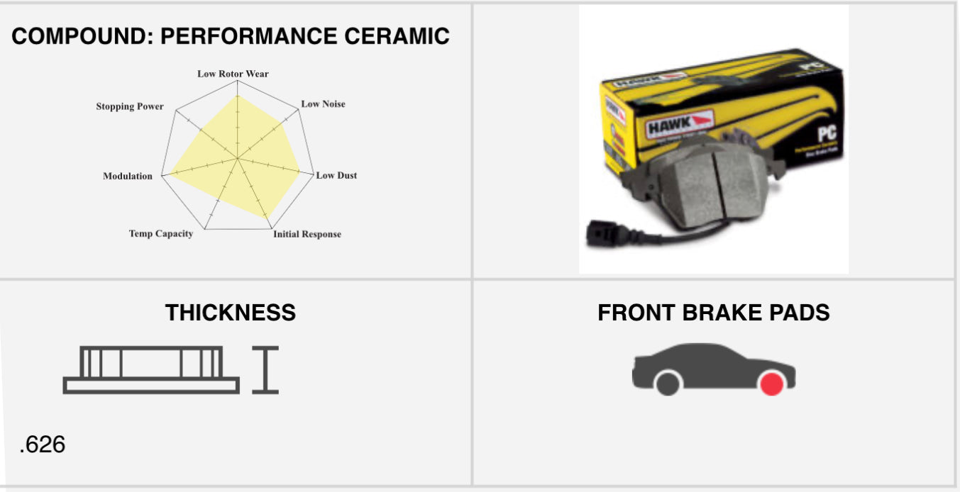 Hawk Performance Brake Pads HB601 Series 370z / G37 / Q50