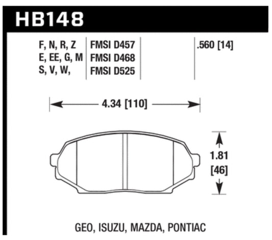 Hawk Mazda Miata Brake Pads (Front)