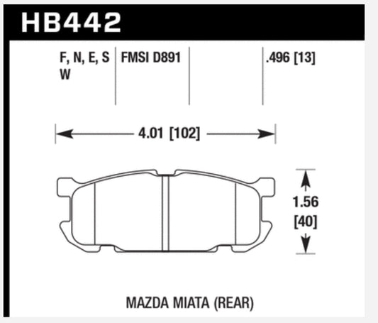 Hawk Mazda Miata Brake Pads (Rear)