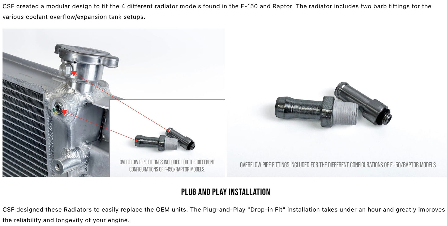 CSF Ford F150 3.5liter Ecoboost High Performance Radiator