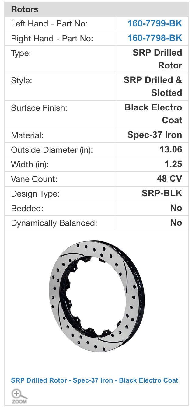 Willwood VQDE VQHR 13.06”(331mm) x 1.25”(32mm) 6 Piston Big Brake Front Kit (140-9190)