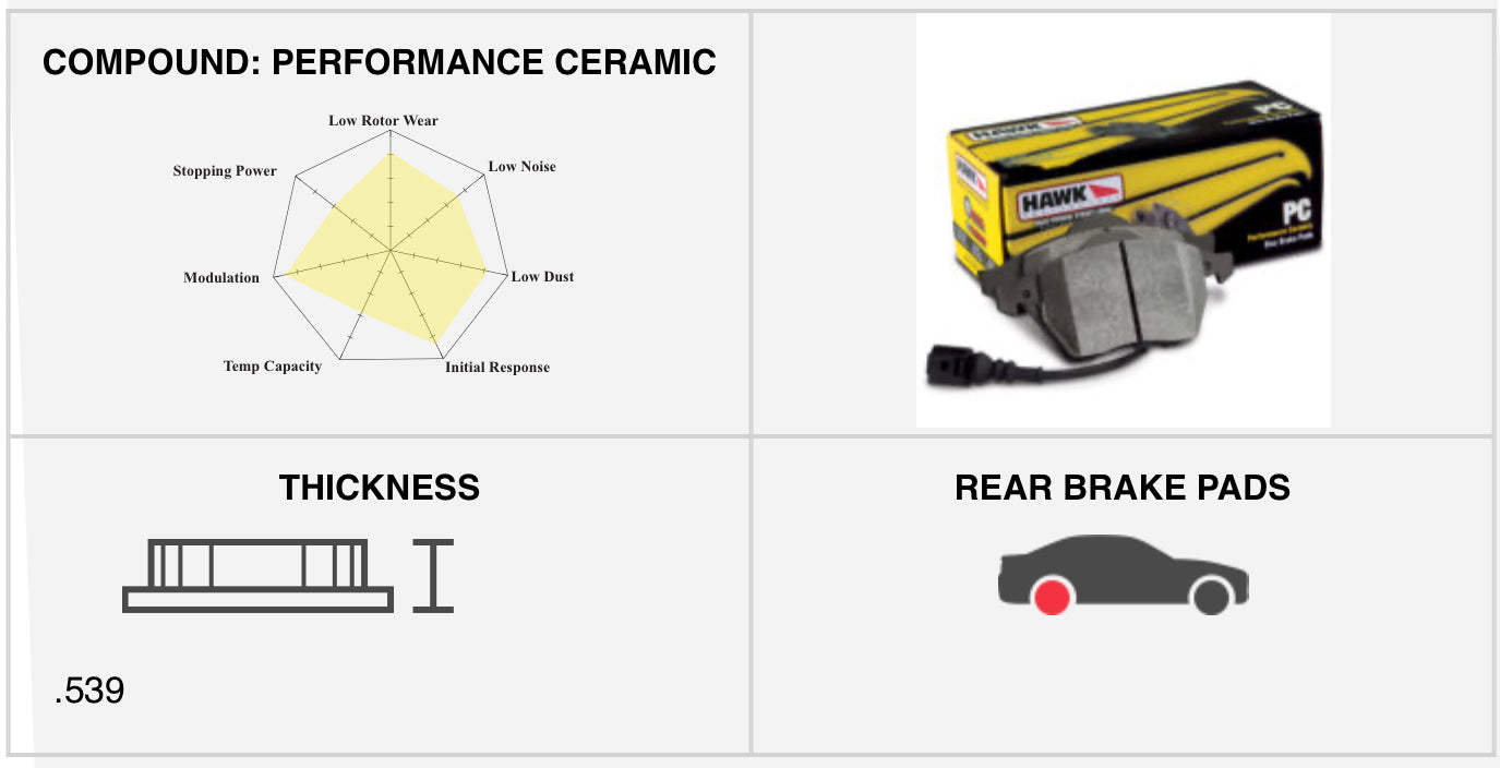 Hawk Nissan / Infiniti Brake Pads (HB600Z.539)