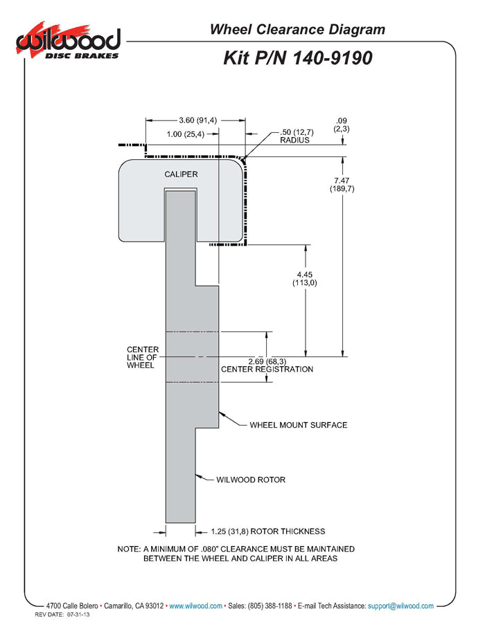 Willwood VQDE VQHR 13.06”(331mm) x 1.25”(32mm) 6 Piston Big Brake Front Kit (140-9190)