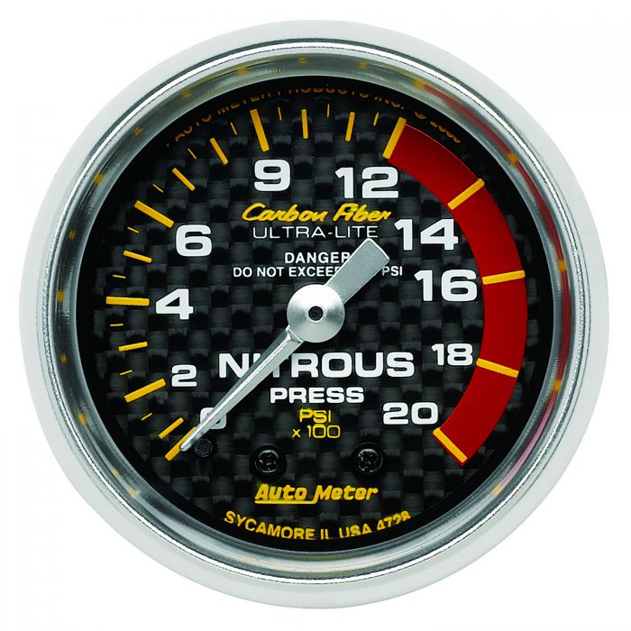 Autometer 2 1/16” Carbon Fiber Series Mechancial Gauge Collection