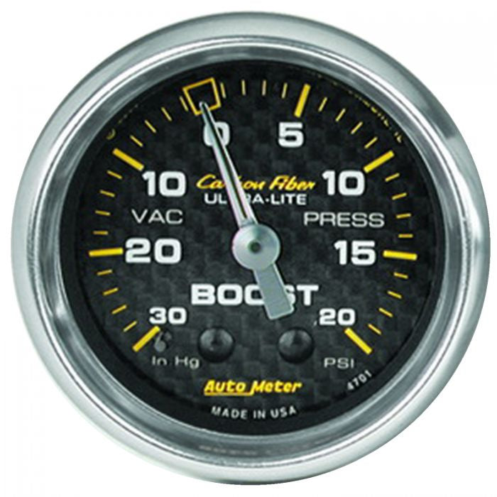 Autometer 2 1/16” Carbon Fiber Series Mechancial Gauge Collection