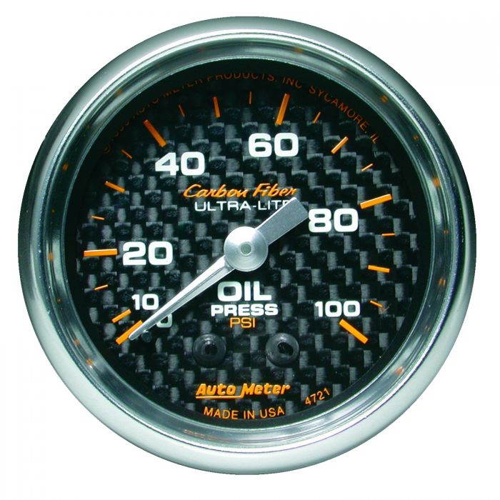 Autometer 2 1/16” Carbon Fiber Series Mechancial Gauge Collection