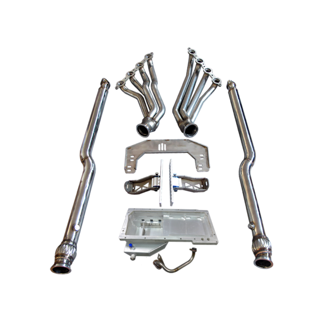 CX Racing LSX LS1 Engine T56 Transmission Mount Header Downpipe Oil Pan for Nissan 350z Swap