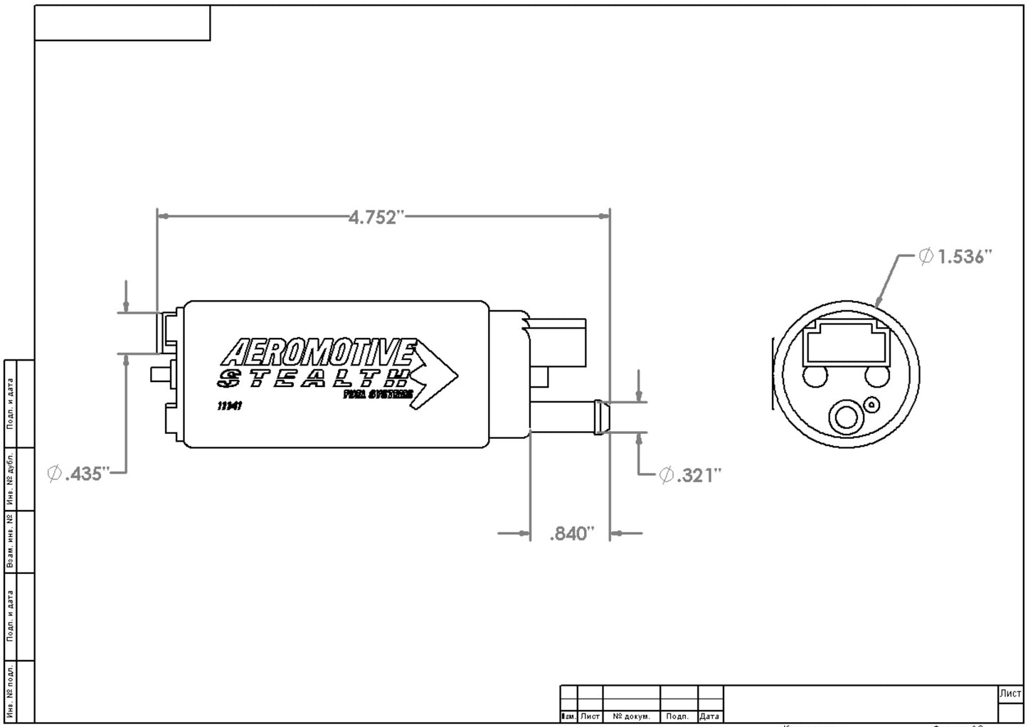 Aeromotive VQDE VQHR Stealth 340lph Fuel Pump