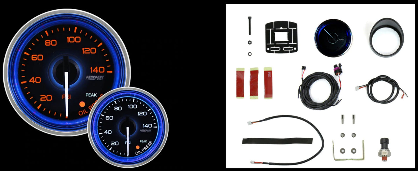 Prosport Performance Gauges 2 1/16” Crystal Blue Series
