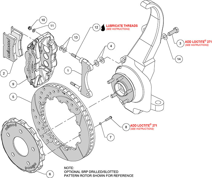 Willwood VHR 13.06”(332mm) x 1.25”(32mm) 6 Piston Big Brake Front Kit (140-11583)