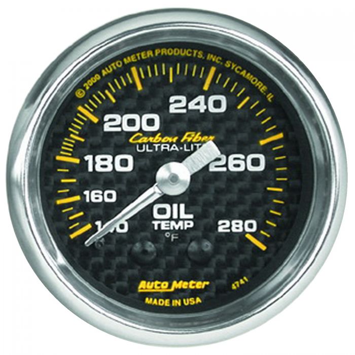 Autometer 2 1/16” Carbon Fiber Series Mechancial Gauge Collection