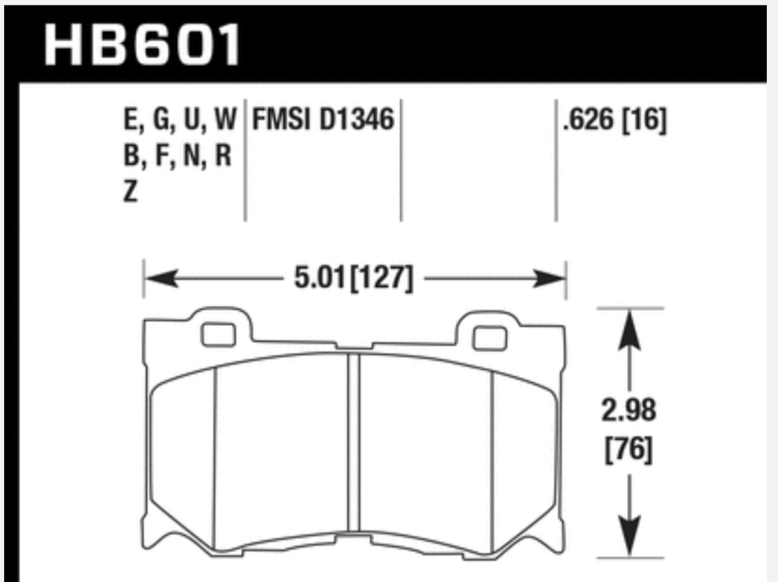 Hawk Performance Brake Pads HB601 Series 370z / G37 / Q50