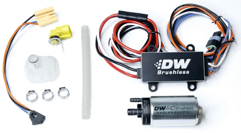 Deatschwerks VHR 440lph in-tank brushless fuel pump w/ 9-0904 install kit + C102 Controller