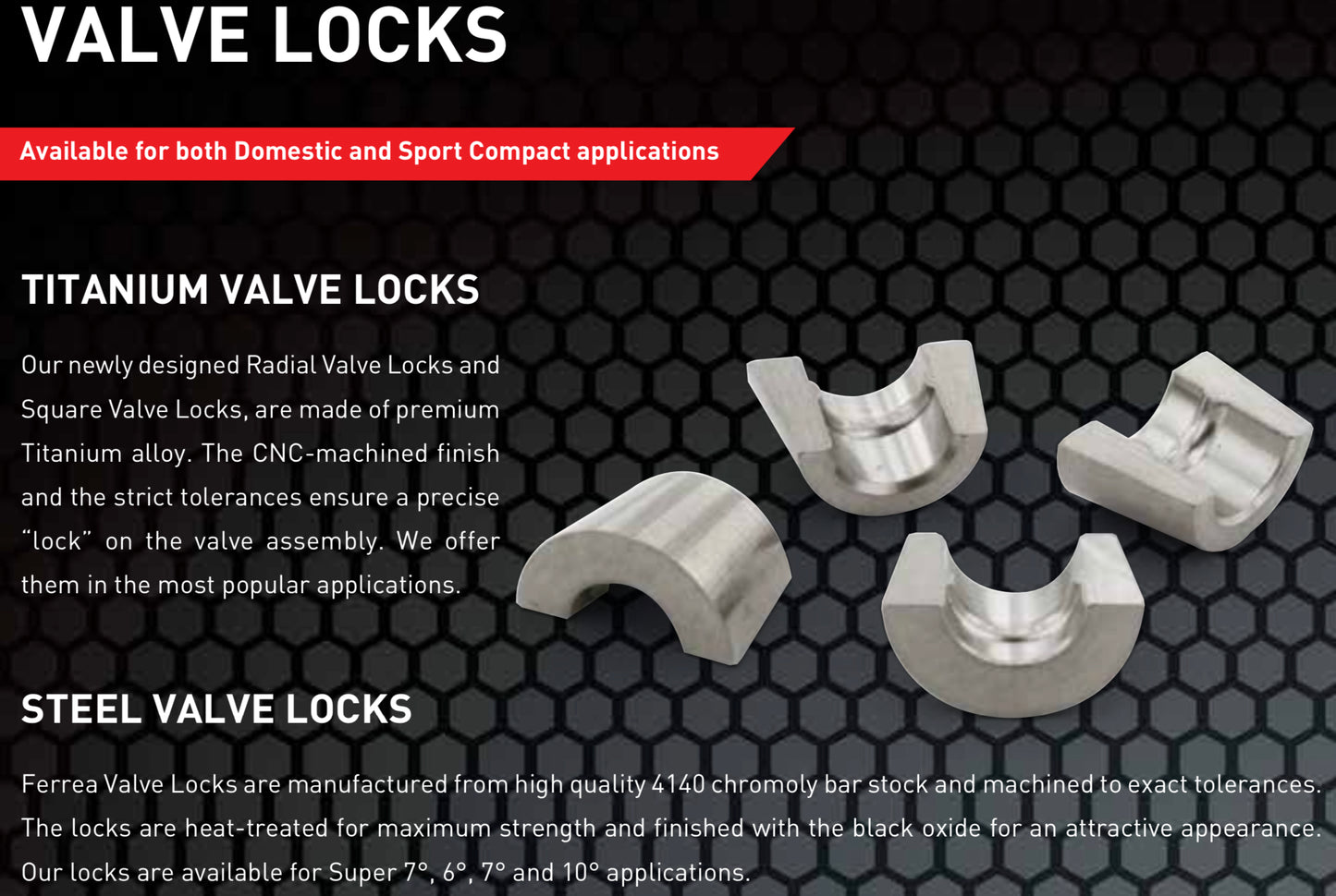 Ferrea VQDE VQHR Steel Valve Locks (K10069)