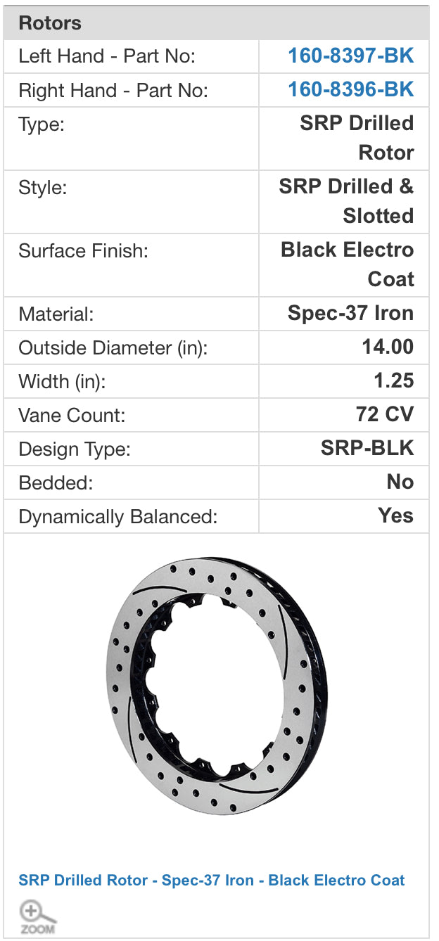 Willwood VHR 14”(356mm) x 1.25”(32mm) 6 Piston Big Brake Front Kit (140-11584)