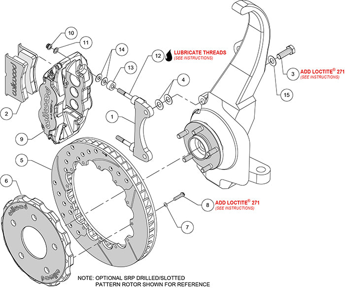 Willwood VHR 14”(356mm) x 1.25”(32mm) 6 Piston Big Brake Front Kit (140-11584)